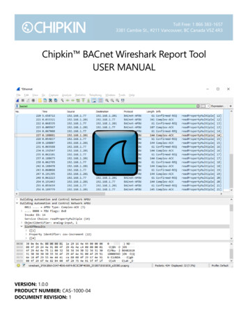 Chipkin BACnet Wireshark Report Tool USER MANUAL