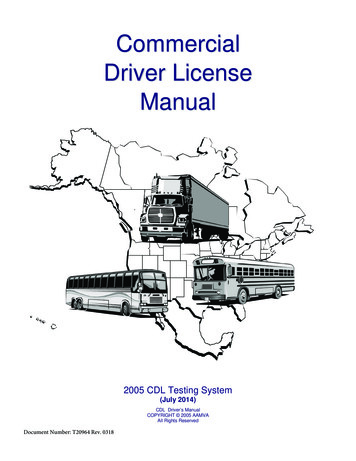 Commercial Driver License Manual - Massachusetts