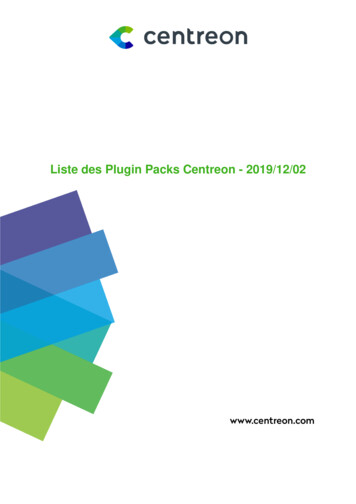 Liste Des Plugin Packs Centreon - 2019/12/02