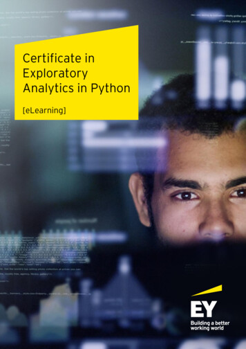 Certificate In Exploratory Analytics In Python