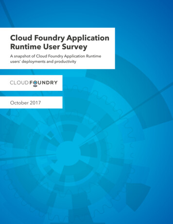 Cloud Foundry Application Runtime User Survey