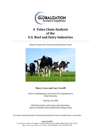 A Value Chain Analysis Of The U.S. Beef And Dairy Industries