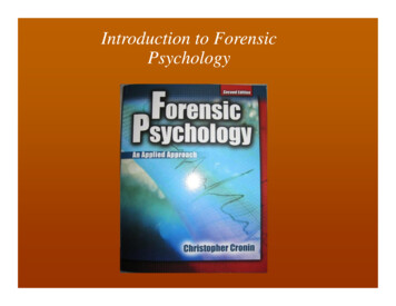 Introduction To Forensic Psychology - Saint Leo University