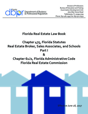 Florida Real Estate Law Book Chapter 475, Florida Statutes Real Estate .