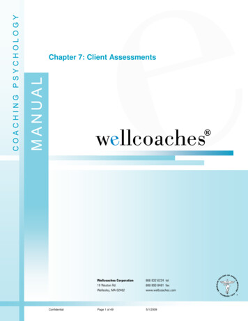 Chapter 7: Client Assessments - Wellcoaches