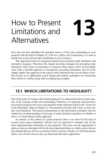 How To Present Limitations And 13 Alternatives - UMass