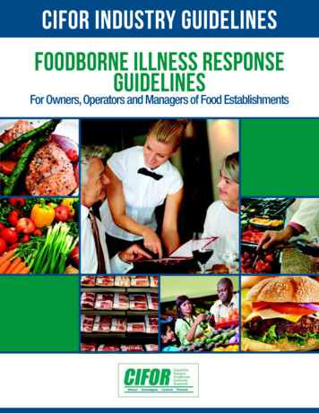CIFOR INDUSTRY GUIDELINES FOODBORNE ILLNESS RESPONSE GUIDELINES - Kentucky
