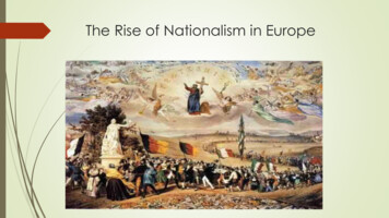 The Rise Of Nationalism In Europe - BBPS-Mumbai