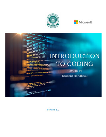 Introduction To Coding - Cbse