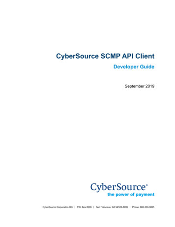 SCMP API Client Developer Guide - CyberSource