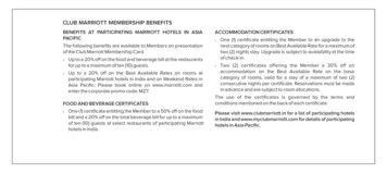 CLUB MARRIOTT MEMBERSHIP BENEFITS - Axis Bank