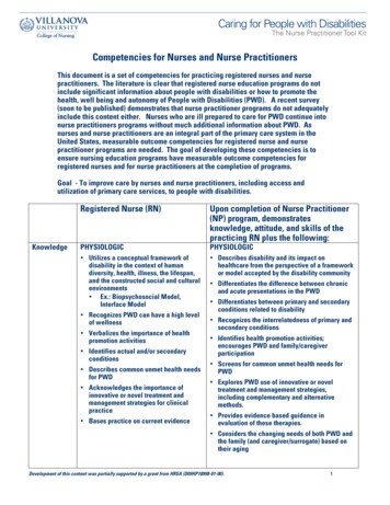 Competencies For Nurses And Nurse Practitioners - Villanova