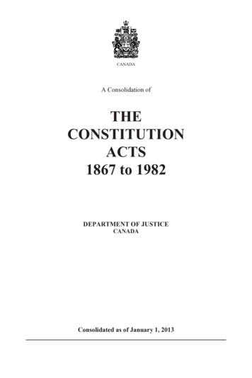 THE CONSTITUTION ACTS 1867 To 1982 - Justice Laws Website