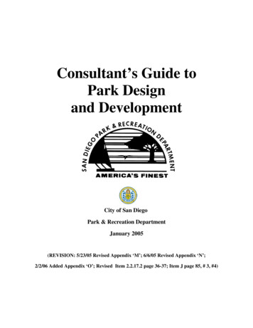 Consultant's Guide To Park Design And Development - San Diego