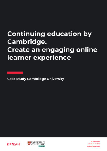 Continuing Education By Cambridge. Create An Engaging Online . - Eduframe