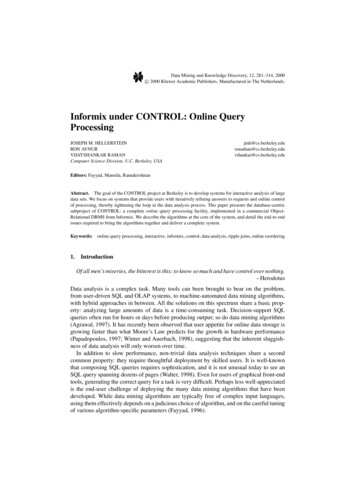 Informix Under CONTROL: Online Query Processing