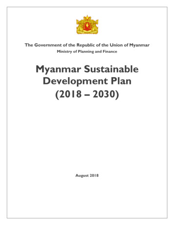 Myanmar Sustainable Development Plan (2018 - 2030)