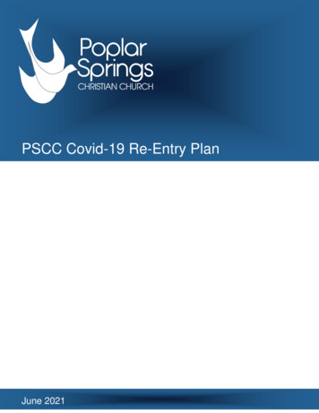 PSCC Covid-19 Re-Entry Plan - Poplar Springs