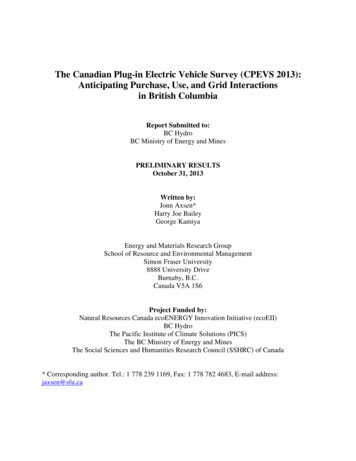 The Canadian Plug-in Electric Vehicle Survey (CPEVS 2013): Anticipating .