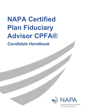 NAPA Certified Plan Fiduciary Advisor CPFA 