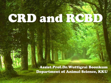 CRD And RCBD - Khon Kaen University