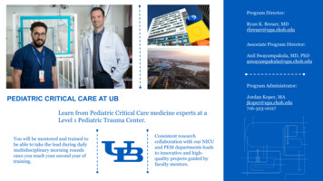 PEDIATRIC CRITICAL CARE AT UB - Appd 