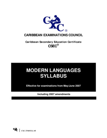 MODERN LANGUAGES SYLLABUS - Examinations