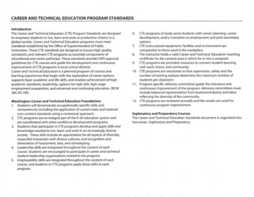 CAREER AND TECHNICAL EDUCATION PROGRAM STANDARDS - Wa