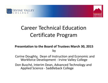 Career Education Certificate Program - South Orange County Community .
