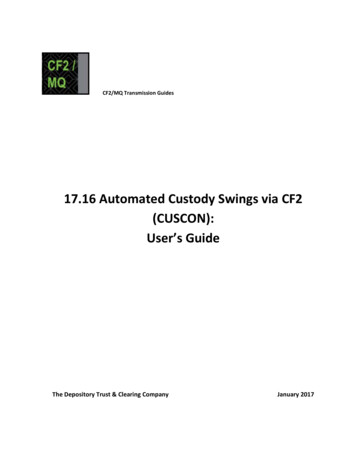 17.16 Automated Custody Swings Via CF2 (CUSCON): User's Guide - DTCC
