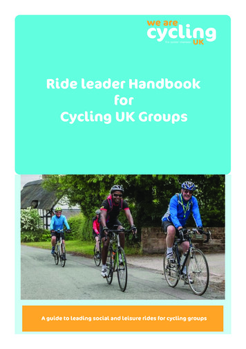 Ride Leader Handbook For Cycling UK Groups