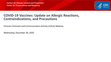 COVID-19 Vaccines: Update On Allergic Reactions . - CDC