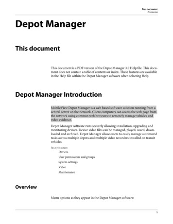 HIS OVERVIEW Depot Manager - MobileView