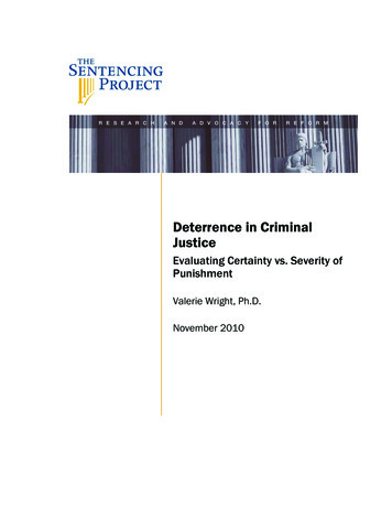 Deterrence In Criminal Justice - The Sentencing Project