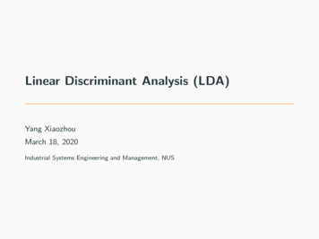 Linear Discriminant Analysis (LDA) - GitHub Pages