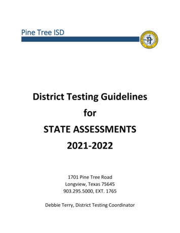 District Testing Guidelines For STATE ASSESSMENTS 2021-2022