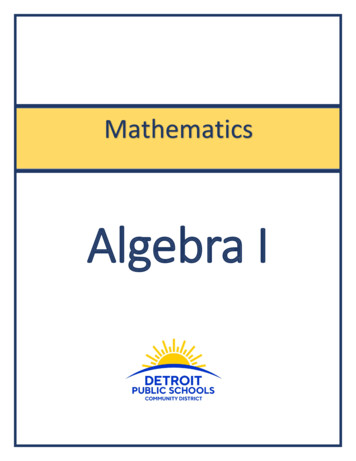 Algebra I - Detroit Public Schools