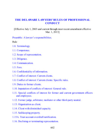The Delaware Lawyers' Rules Of Professional Conduct