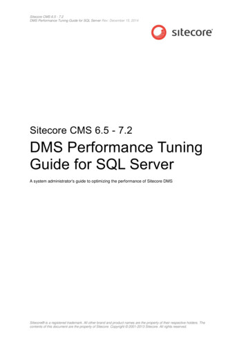 DMS Performance Tuning Guide For SQL Server - Sitecore