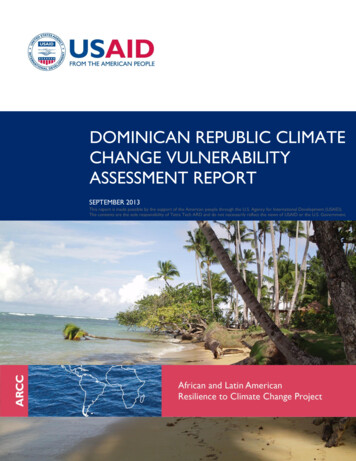 Dominican Republic Climate Change Vulnerability Assessment Report