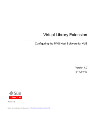 Configuring The MVS Host Software For VLE - Oracle