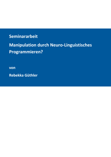 Seminararbeit Manipulation Durch Neuro . - Landsiedel Seminare