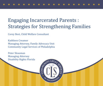 Engaging Incarcerated Parents Strategies For Strengthening Families