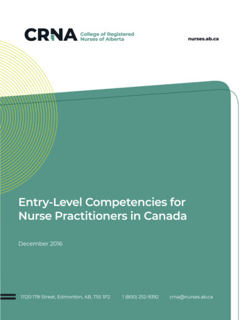 Entry-Level Competencies For Nurse Practitioners In Canada