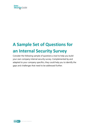 A Sample Set Of Questions For An Internal Security Survey