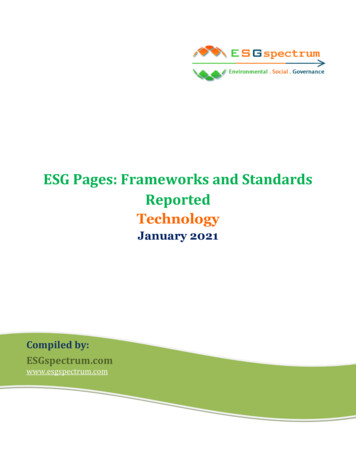 ESG Pages: Frameworks And Standards Reported