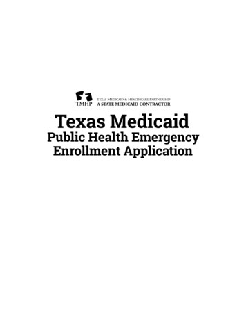 Texas Medicaid Public Health Emergency Enrollment Applications - TMHP