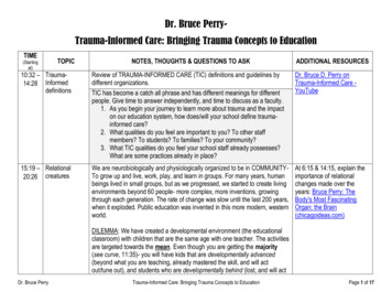 Dr. Bruce Perry- Trauma-Informed Care: Bringing Trauma Concepts To .