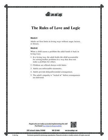 The Rules Of Love And Logic - Utah Education Network