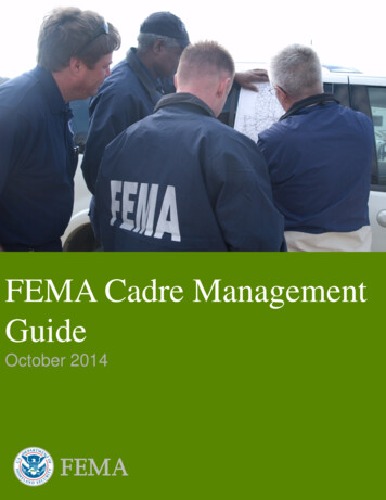 FEMA Cadre Management Guide 1